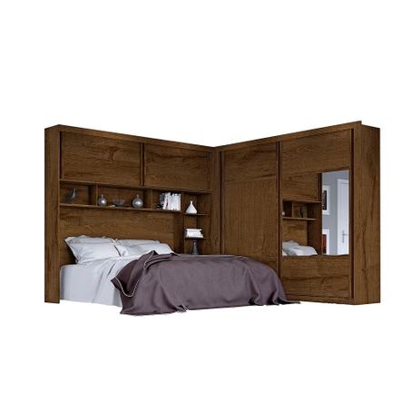 Guarda roupa dormitório conjugado 100% MDF 4 portas Firenze Brauna - Europa mademarcs Menor preço em Guarda roupa dormitório conjugado 100% MDF 4 portas Firenze Brauna - Europa mademarcs