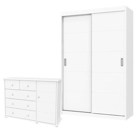 Guarda Roupa e Cômoda Infantil Fratelli Plus 2 Portas Deslizantes Branco Acetinado - Matic - Matic Moveis Menor preço em Guarda Roupa e Cômoda Infantil Fratelli Plus 2 Portas Deslizantes Branco Acetinado - Matic - Matic Moveis