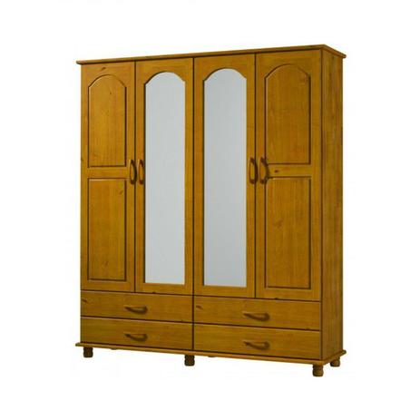 Guarda Roupa Finestra Esmeralda 1414 4 Portas 4 Gavetas Teca Menor preço em Guarda Roupa Finestra Esmeralda 1414 4 Portas 4 Gavetas Teca