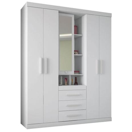 Guarda Roupa Havana Star 5.3 5 portas 3 Gavetas e Espelho - Santos Andirá - Santos andira Menor preço em Guarda Roupa Havana Star 5.3 5 portas 3 Gavetas e Espelho - Santos Andirá - Santos andira