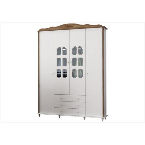 Guarda Roupa Infantil 04 Portas e 03 Gavetas Provence Teka Touch com Branco Acetinado - Matic Menor preço em Guarda Roupa Infantil 04 Portas e 03 Gavetas Provence Teka Touch com Branco Acetinado - Matic