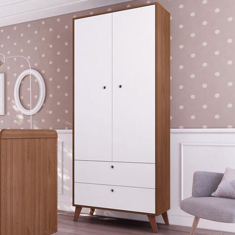 Guarda-roupa Infantil 2 Portas Retrô 2719.936 Avelã/Branco - Multi móveis Menor preço em Guarda-roupa Infantil 2 Portas Retrô 2719.936 Avelã/Branco - Multi móveis