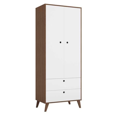 guarda-roupa infantil 2719 retrô 2 portas e 2 gavetas carvalho avela/branco premium - Multimóveis Menor preço em guarda-roupa infantil 2719 retrô 2 portas e 2 gavetas carvalho avela/branco premium - Multimóveis