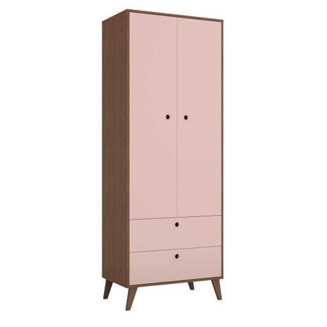 guarda-roupa infantil 2719 retrô 2 portas e 2 gavetas carvalho avelã/rosa premium - Multimóveis Menor preço em guarda-roupa infantil 2719 retrô 2 portas e 2 gavetas carvalho avelã/rosa premium - Multimóveis