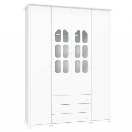 Guarda Roupa Infantil Amore 4 Portas Branco Brilho Matic - Matic Moveis Menor preço em Guarda Roupa Infantil Amore 4 Portas Branco Brilho Matic - Matic Moveis