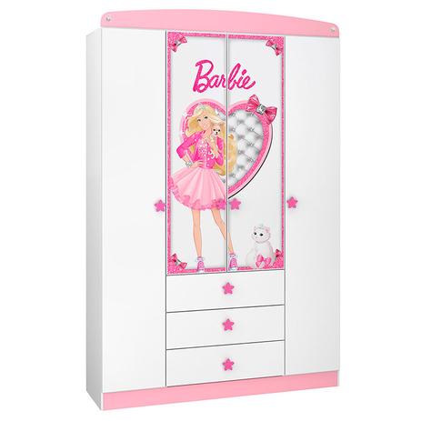 Guarda Roupa Infantil Barbie Star Branca Rosa - Pura Magia - Moveis estrela Menor preço em Guarda Roupa Infantil Barbie Star Branca Rosa - Pura Magia - Moveis estrela