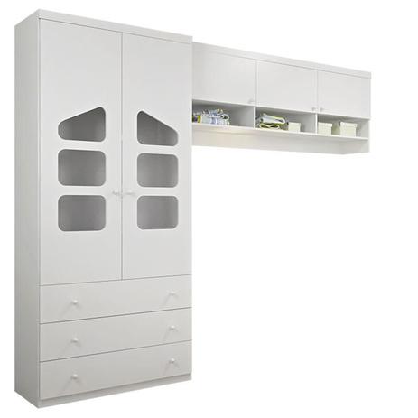 Guarda Roupa Infantil Eloisa 2 Portas com Modulo Aéreo Branco Brilho - Phoenix Baby Menor preço em Guarda Roupa Infantil Eloisa 2 Portas com Modulo Aéreo Branco Brilho - Phoenix Baby