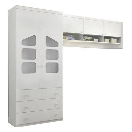 Guarda Roupa Infantil Eloisa 2 Portas e Modulo Aéreo Branco Brilho - Phoenix baby é boa?