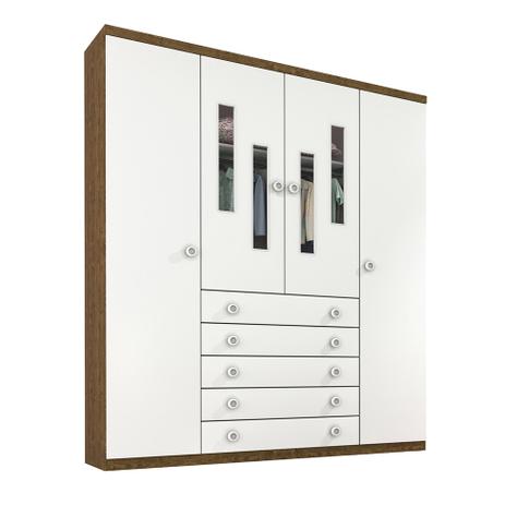Guarda-Roupa Infantil Evolution I 4 PT 5 GV Imbuia Rustic e Neve - Tcil Menor preço em Guarda-Roupa Infantil Evolution I 4 PT 5 GV Imbuia Rustic e Neve - Tcil