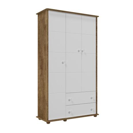 Guarda-Roupa Infantil Fratelli 3 PT 2 GV Branco Acetinado e Teka Touch - Matic Menor preço em Guarda-Roupa Infantil Fratelli 3 PT 2 GV Branco Acetinado e Teka Touch - Matic
