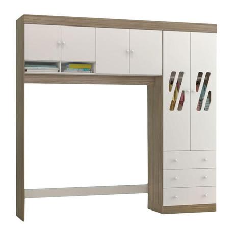 Guarda Roupa Infantil Jade Branco Brilho Wengue - Canaã - Canaa Baby Menor preço em Guarda Roupa Infantil Jade Branco Brilho Wengue - Canaã - Canaa Baby