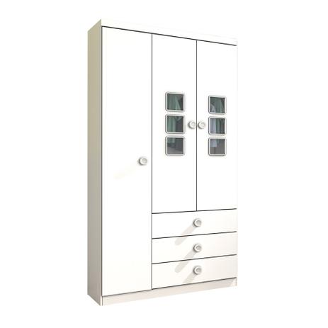 Guarda-Roupa Infantil Sonic I 3 PT 3 GV Branco - Tcil Menor preço em Guarda-Roupa Infantil Sonic I 3 PT 3 GV Branco - Tcil