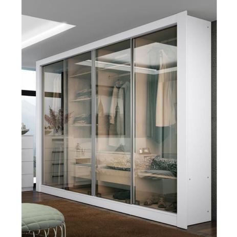 Guarda Roupa Kremlin 4 Portas de Correr Vidro Reflex Branco - Madesa é boa?