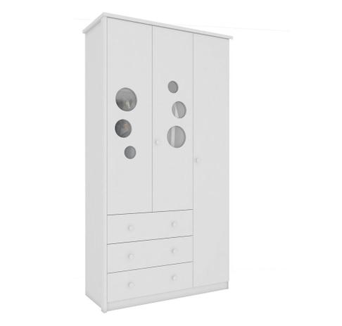 Guarda Roupa Lipe 03 Portas 3 Gavetas Branco - Peroba Menor preço em Guarda Roupa Lipe 03 Portas 3 Gavetas Branco - Peroba
