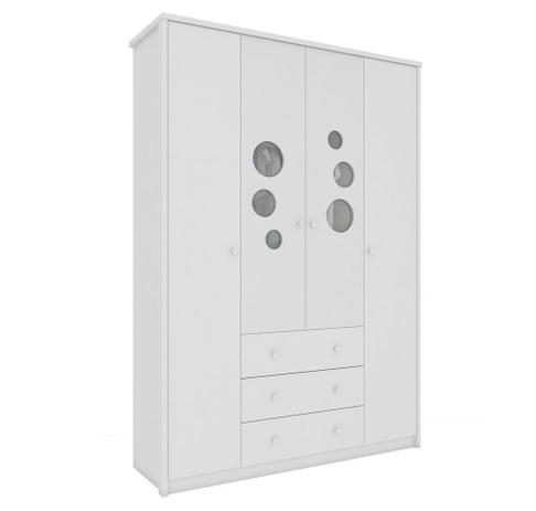 Guarda Roupa Lipe 04 Portas 3 Gavetas Branco - Peroba Menor preço em Guarda Roupa Lipe 04 Portas 3 Gavetas Branco - Peroba