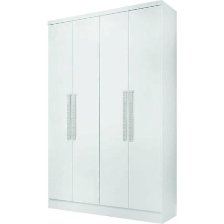 Guarda Roupa Luna 4 Portas 2 Gavetas 2,22m Branco - Qmovi Menor preço em Guarda Roupa Luna 4 Portas 2 Gavetas 2,22m Branco - Qmovi