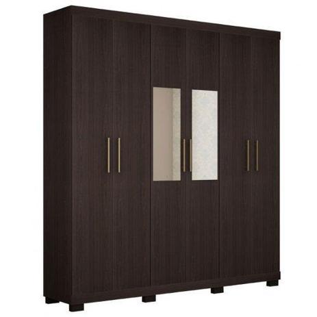 Guarda Roupa Madrid 6 Portas Fresno Café - Gelius Menor preço em Guarda Roupa Madrid 6 Portas Fresno Café - Gelius