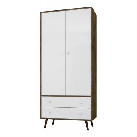 Guarda-Roupa Milão Madeira Rústica com Branco - Móveis Bechara Menor preço em Guarda-Roupa Milão Madeira Rústica com Branco - Móveis Bechara