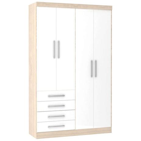 Menor preço em Guarda Roupa Modulado 4 Portas Smart 126 Crema/Branco - Eucamóveis