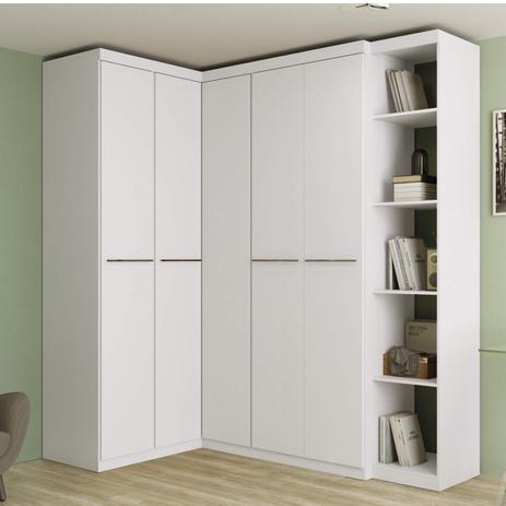 Guarda Roupa Modulado Casal 4 Peças Kappesberg Branco Menor preço em Guarda Roupa Modulado Casal 4 Peças Kappesberg Branco