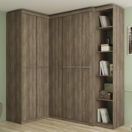 Guarda Roupa Modulado Casal 4 Peças Kappesberg Nogal Menor preço em Guarda Roupa Modulado Casal 4 Peças Kappesberg Nogal