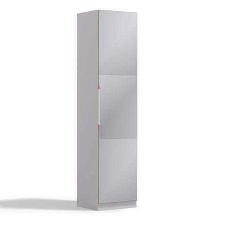 Guarda Roupa Modulado com Espelho 1 Porta Premium CBP623 Kappesberg Branco/Linho Titânio Menor preço em Guarda Roupa Modulado com Espelho 1 Porta Premium CBP623 Kappesberg Branco/Linho Titânio