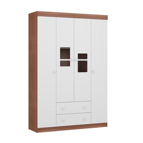 Guarda Roupa Multimóveis Travessura Plus 4 Portas Carvalho Avelã/Branco Menor preço em Guarda Roupa Multimóveis Travessura Plus 4 Portas Carvalho Avelã/Branco