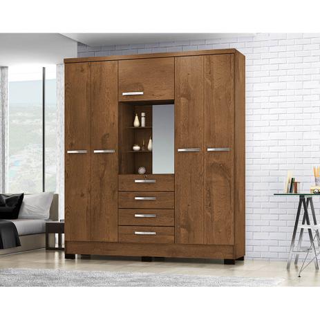 Guarda-Roupa para Casal Cordoba Malbec 5 Portas e 4 Gavetas e Espelho - Incorplac Menor preço em Guarda-Roupa para Casal Cordoba Malbec 5 Portas e 4 Gavetas e Espelho - Incorplac