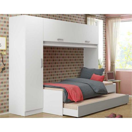Guarda-Roupa/Roupeiro Multimóveis c/Bicama para colchão 190cmx90cm Branco REF.2691 Menor preço em Guarda-Roupa/Roupeiro Multimóveis c/Bicama para colchão 190cmx90cm Branco REF.2691