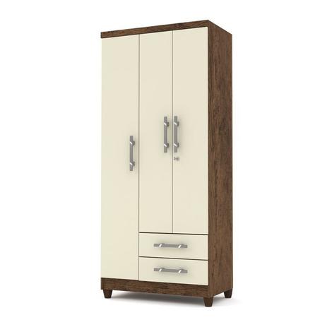 Guarda Roupa Solteiro 03 Portas Line Imbuia Champanhe VLR Moveis Menor preço em Guarda Roupa Solteiro 03 Portas Line Imbuia Champanhe VLR Moveis