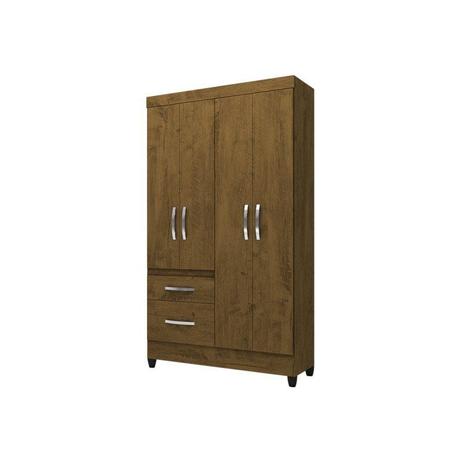 Guarda Roupa Solteiro 04 Portas Madri Castanho Wood - Moval Menor preço em Guarda Roupa Solteiro 04 Portas Madri Castanho Wood - Moval