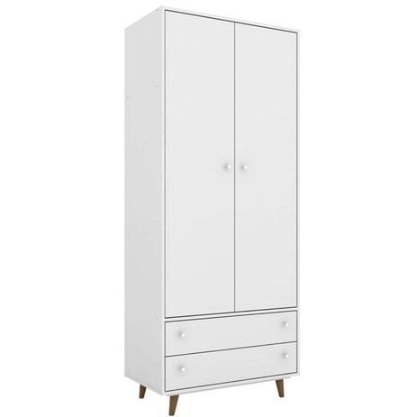 Guarda Roupa Solteiro 2 Portas Milão Branco - Bechara Menor preço em Guarda Roupa Solteiro 2 Portas Milão Branco - Bechara