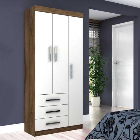 Guarda-roupa solteiro 3 portas 3 gavetas palmas 30d325 cacau/branco fosco - rodial é boa?