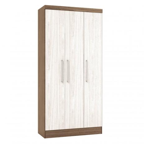 Guarda Roupa Solteiro 3 Portas Nobre Fit Móveis Castro Carvalho/Teka Menor preço em Guarda Roupa Solteiro 3 Portas Nobre Fit Móveis Castro Carvalho/Teka