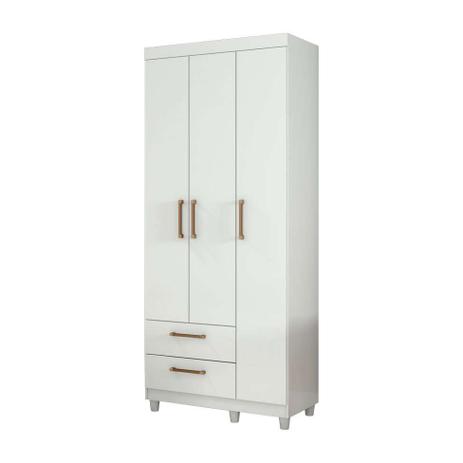 Guarda-Roupa Solteiro Canadá 3 PT Branco - Conquista móveis Menor preço em Guarda-Roupa Solteiro Canadá 3 PT Branco - Conquista móveis