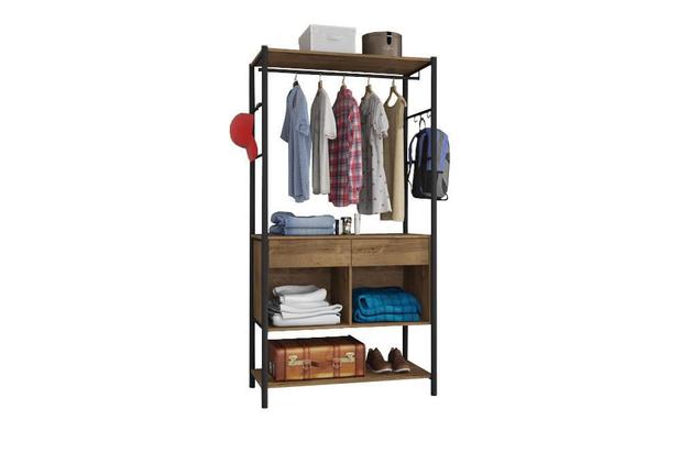 Guarda Roupa Solteiro Closet Paris 2 Gavetas Preto/Demolição - Artefamol é boa?