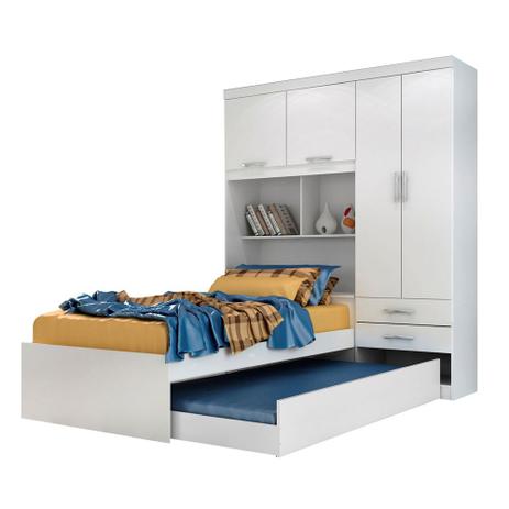Guarda Roupa Solteiro com Bicama 4 portas 2 gavetas Milena ACP Móveis Branco/Rosa/Azul/Lilás - Acp moveis Menor preço em Guarda Roupa Solteiro com Bicama 4 portas 2 gavetas Milena ACP Móveis Branco/Rosa/Azul/Lilás - Acp moveis