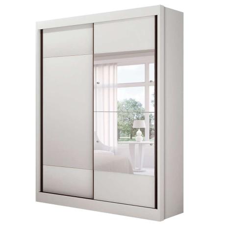 Guarda-Roupa Solteiro com Espelho Falco Gold 2 PT Branco - Mobly Menor preço em Guarda-Roupa Solteiro com Espelho Falco Gold 2 PT Branco - Mobly
