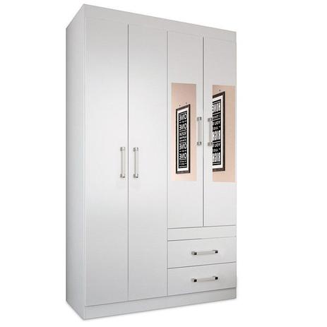 Guarda Roupa Solteiro Havana Star 4 Portas e Espelho Branco/Fucsia - Santos Andirá Menor preço em Guarda Roupa Solteiro Havana Star 4 Portas e Espelho Branco/Fucsia - Santos Andirá