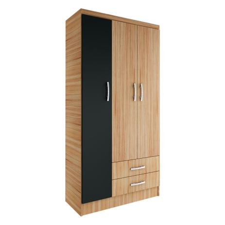 Guarda-Roupa Solteiro Hin 3 PT Imbuia e Preto - Evidência Menor preço em Guarda-Roupa Solteiro Hin 3 PT Imbuia e Preto - Evidência