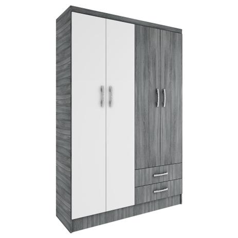 Guarda-Roupa Solteiro Hin 4 PT Grafite e Branco - Evidência Menor preço em Guarda-Roupa Solteiro Hin 4 PT Grafite e Branco - Evidência