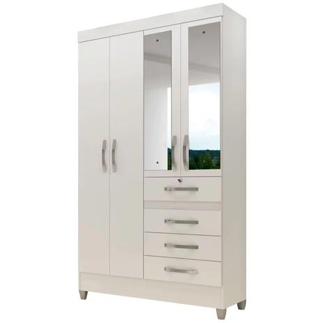 Guarda Roupa Solteiro Sobral 4 Portas Branco/Rosa/Azul/Lilás - Moval Menor preço em Guarda Roupa Solteiro Sobral 4 Portas Branco/Rosa/Azul/Lilás - Moval