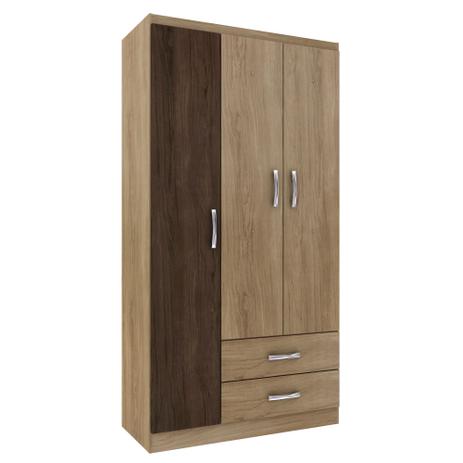 Guarda Roupa Solteiro Treviso 3 Portas 2 Gavetas Noce/Chocolate - Doripel é boa?