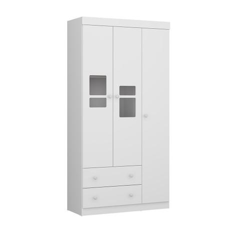 Guarda-Roupa Travessura Plus Branco com 3 Portas e 2 Gavetas - Multimóveis Menor preço em Guarda-Roupa Travessura Plus Branco com 3 Portas e 2 Gavetas - Multimóveis