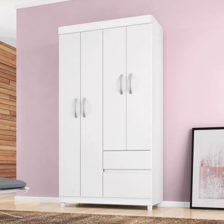 Guarda Roupas 4 Portas Lotus Demóbile Branco/Rosa Flex Menor preço em Guarda Roupas 4 Portas Lotus Demóbile Branco/Rosa Flex