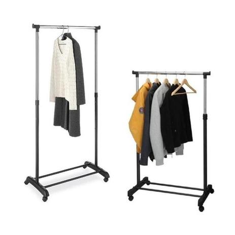 Guarda roupas ajustavel em inox com rodinhas arara telecospica cabideiro com sapateira - MAKEDA Menor preço em Guarda roupas ajustavel em inox com rodinhas arara telecospica cabideiro com sapateira - MAKEDA
