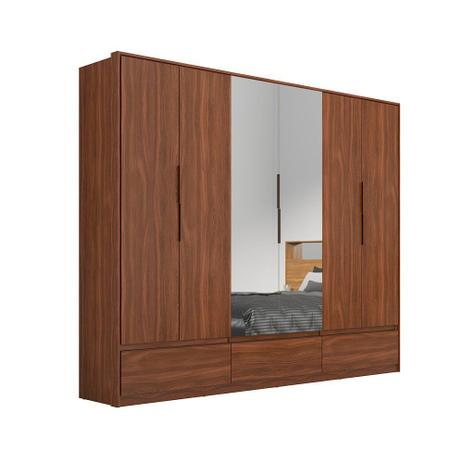 Guarda Roupas Casal Moara Demartez 6 Portas com 2 Portas em Espelhos Ambar Touch - Demóbile demartez Menor preço em Guarda Roupas Casal Moara Demartez 6 Portas com 2 Portas em Espelhos Ambar Touch - Demóbile demartez