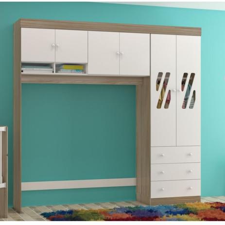 Guarda Roupas Infantil Modulado 2 Portas Wengue/ Branco Brilho - Moveis Canaã - Móveis canaã Menor preço em Guarda Roupas Infantil Modulado 2 Portas Wengue/ Branco Brilho - Moveis Canaã - Móveis canaã