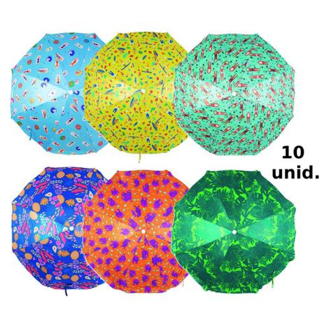 Guarda Sol 1,30m Diametro 1,60m de Altura 10 Un Estampados Mor - Guarda-sol  - Magazine Luiza