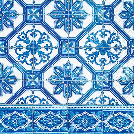 Guardanapo De Papel Decorado Blue Tile - Paper Design - Paper+design Menor preço em Guardanapo De Papel Decorado Blue Tile - Paper Design - Paper+design